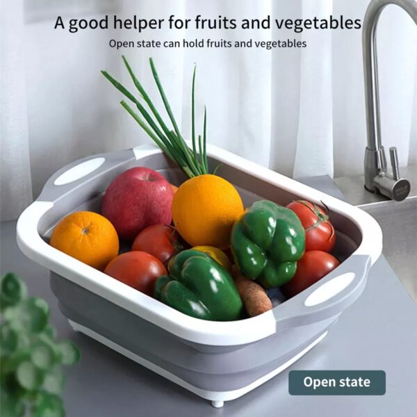 Collapsible storage chopping board with drainage - Image 2