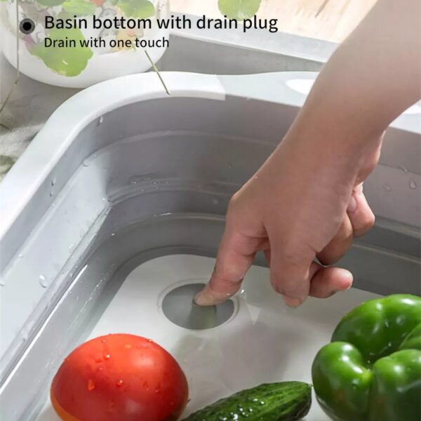 Collapsible storage chopping board with drainage - Image 3
