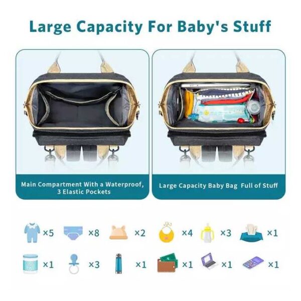 Waterproof Multipurpose Foldable Baby Bed And Diaper Bag - Image 3