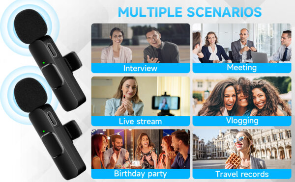 COLLAR Clip-on Microphone, for Smartphone, Video Recording, Tiktok, Facebook Live, YouTube Live Stream - Image 4