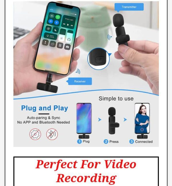 COLLAR Clip-on Microphone, for Smartphone, Video Recording, Tiktok, Facebook Live, YouTube Live Stream - Image 2